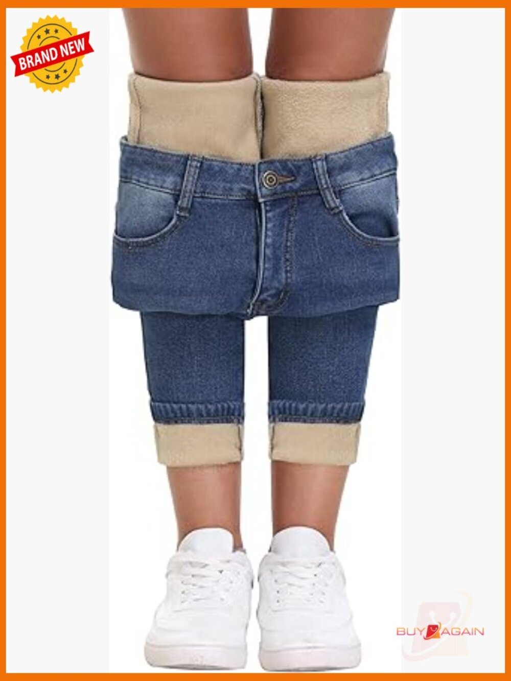 Fleece Lined Jeans Winter Thermal Skinny Pants Stretch Warm